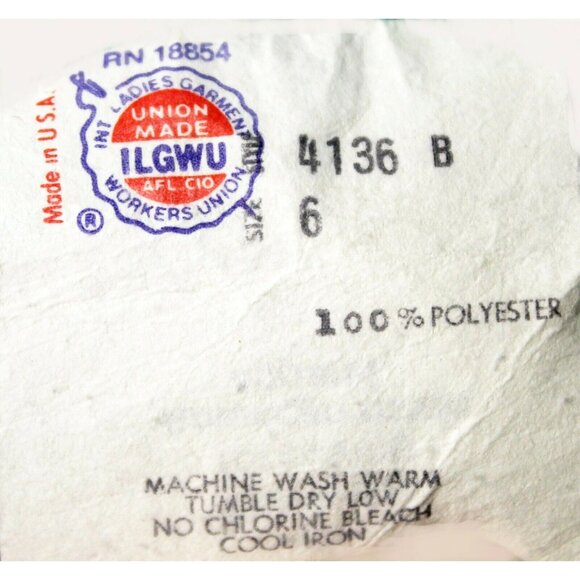 VTG 80s Rare Editions Girls Dress sz 6 White Multicolored Striped Long Sleeve - Picture 10 of 11